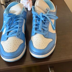 Women size 9.5 blue and white Nike  dunk low